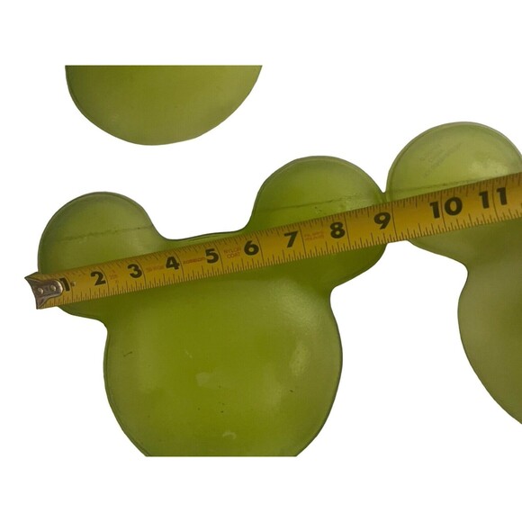 Disney Green Glass Mickey Mouse Serving Plate Set Of 4 - Picture 7 of 13